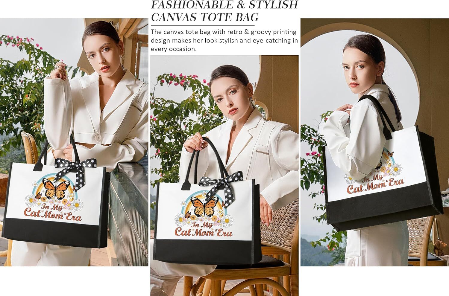 Stylish and Functional: Your New Favorite Cat Mom Canvas Tote Bag ποΈ