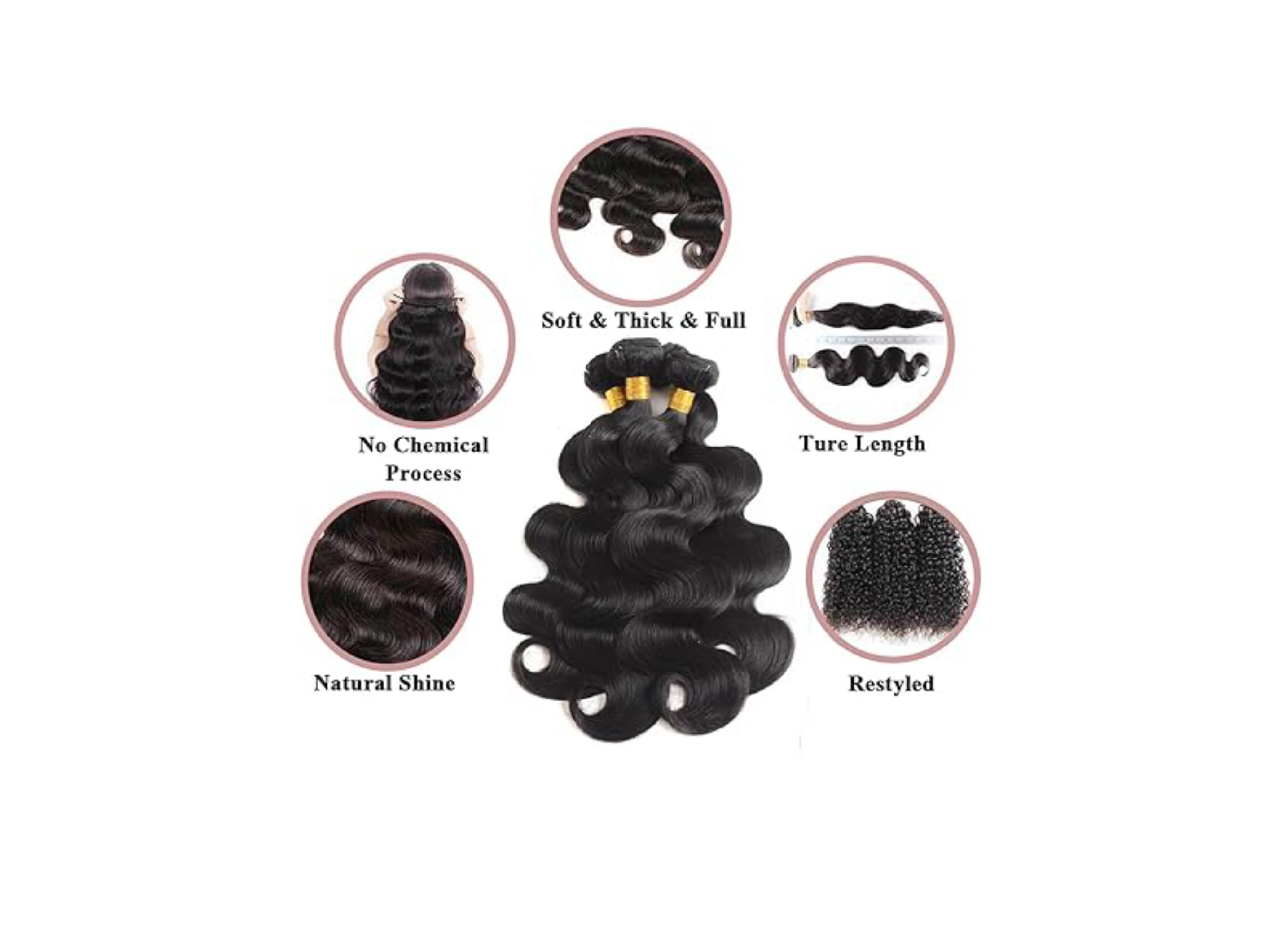 Human Hair Bundles 20 22 24 26 Inch Brazilian Virgin Hair 4 Bundles Human Hair Extensions Quick Weave, Natural Black