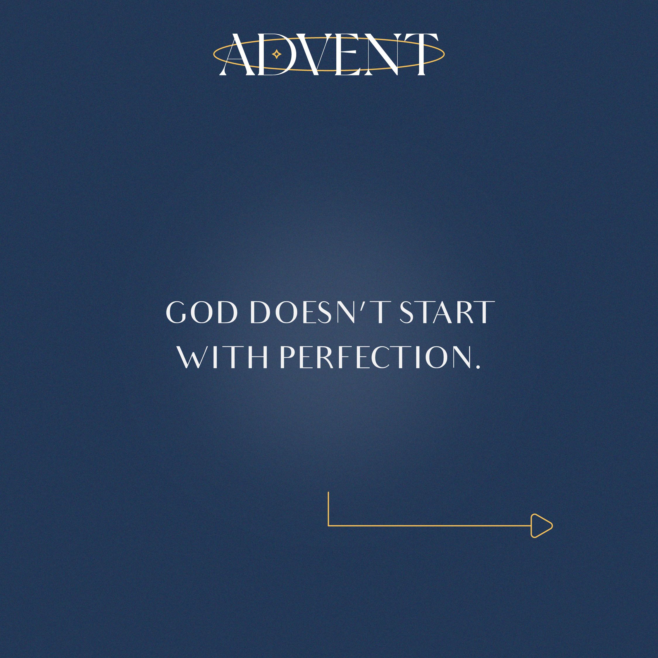 4 dark blue graphics with white text in the theme of advent citing text from our Advent Monday Invocation blog post.