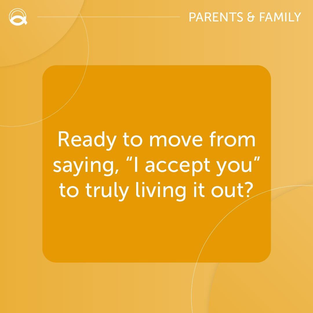 4 graphics with a yellow gradient background. White text in the center reads: Slide 1: Ready to move from saying, “I accept you” to truly living it out? Slide 2: Join us for a gathering of parents, family members, and allies of LGBTQ+ people as a panel of LGBTQ+ adults share what made a difference in their relationships with their parents. Slide 3: Participants will leave with encouragement, practical insights, and the beginning of a personal allyship vision statement to guide how they continue building deep belonging with their LGBTQ+ loved one. Slide 4: Mark your calendars for Saturday, April 11 at 3:00pm ET. Comment the word HARMONY to get the link to sign up today!