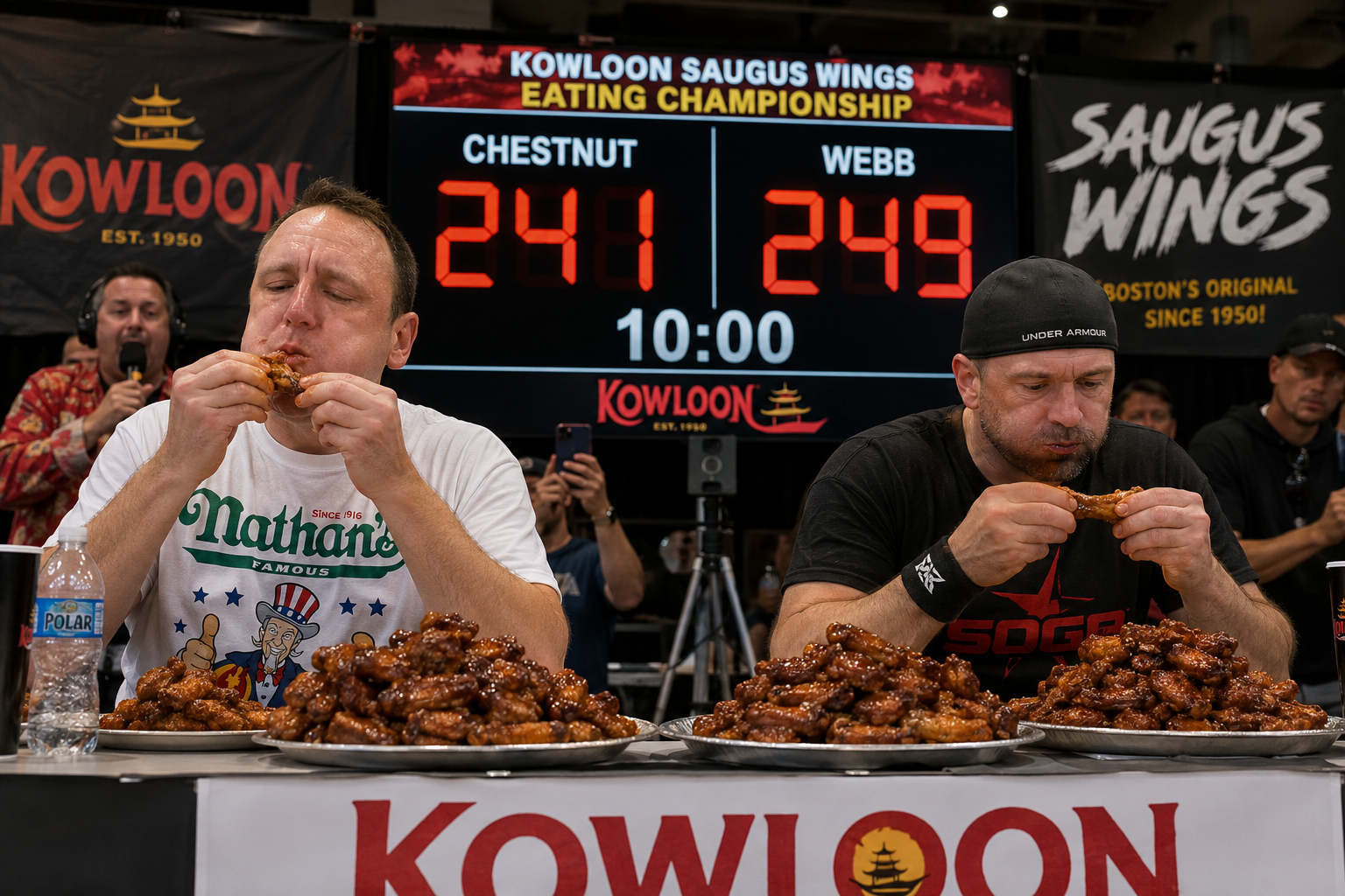 Joey Chestnut Came to Massachusetts for Kowloon Wings, And Still Finished Second