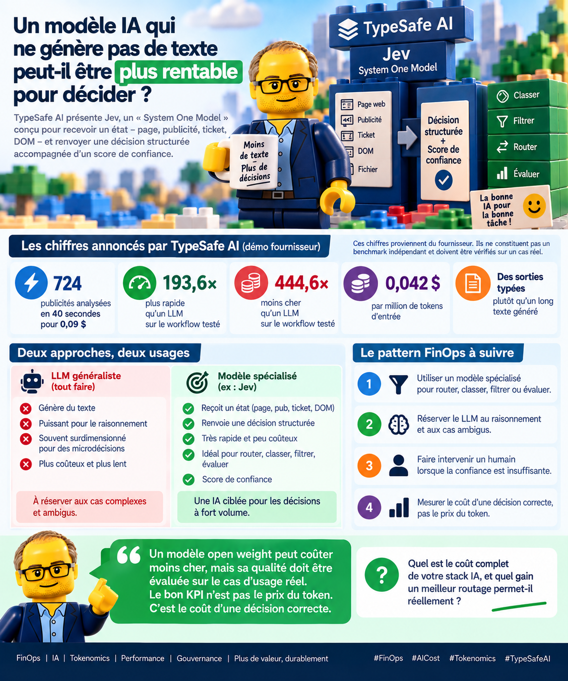 Illustration du post LinkedIn : Jev et les modèles spécialisés : mesurer le coût d’une décision correcte